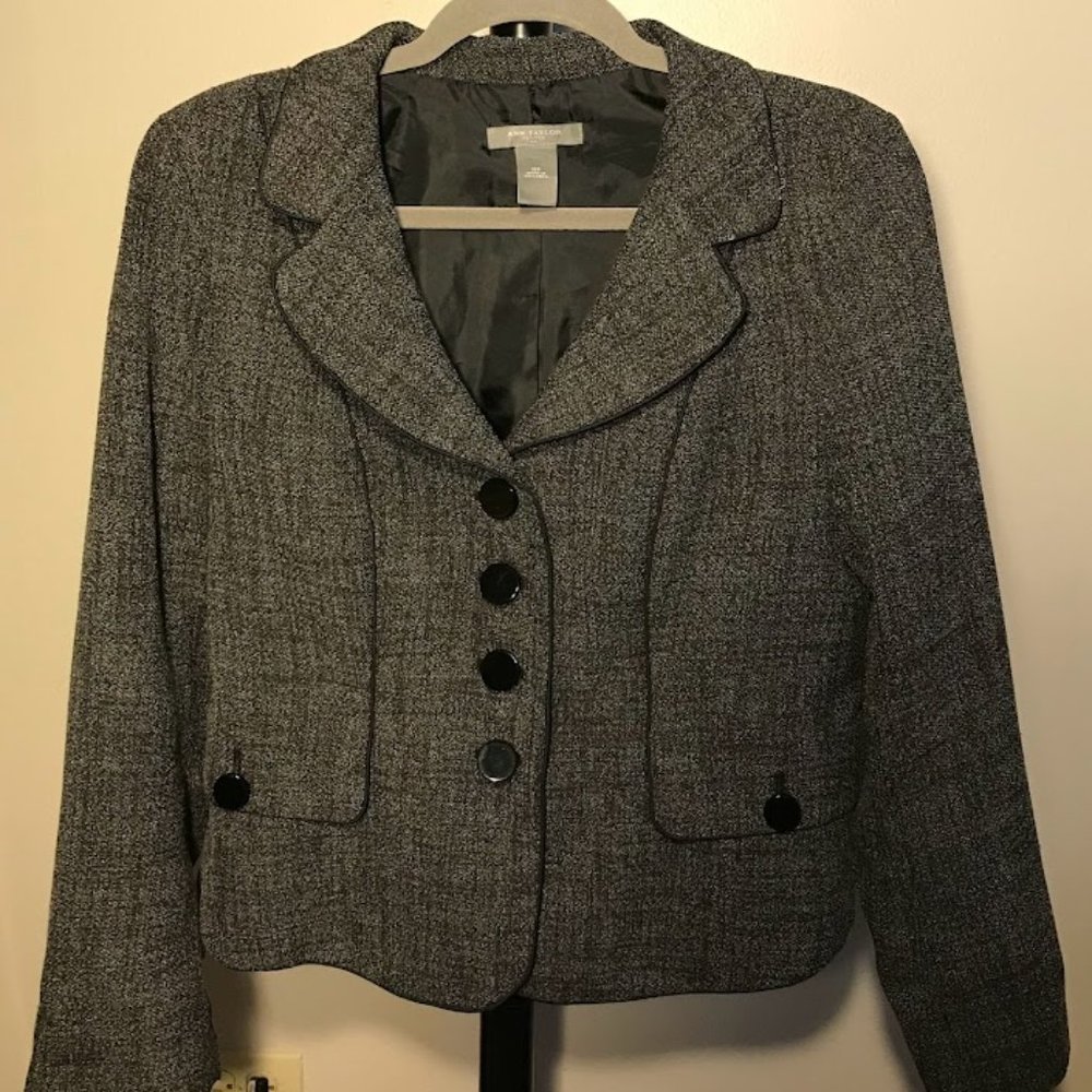 Ann Taylor Gray Button up Blazer